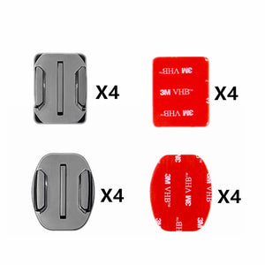 4 PCS Flat Curved Mount Set Sticker 3M Adhesive for Gopro Hero 10 9 8 7 6 5 4 Yi 4K Action Camera For Go pro Accessories GP10